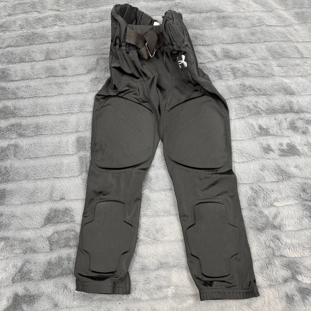 Under Armour Kids Black Padded Football Pants Youth Small Integrated Padding